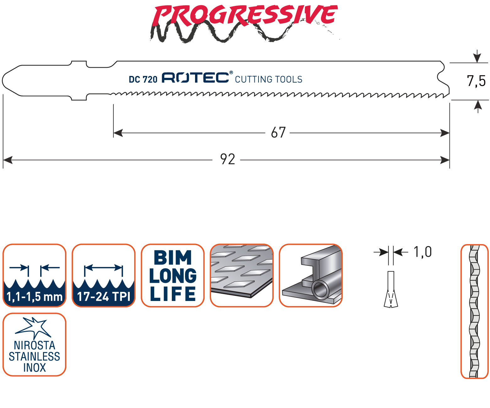 Decoupeerzaagblad DC720 / T118AF set 5 stuks