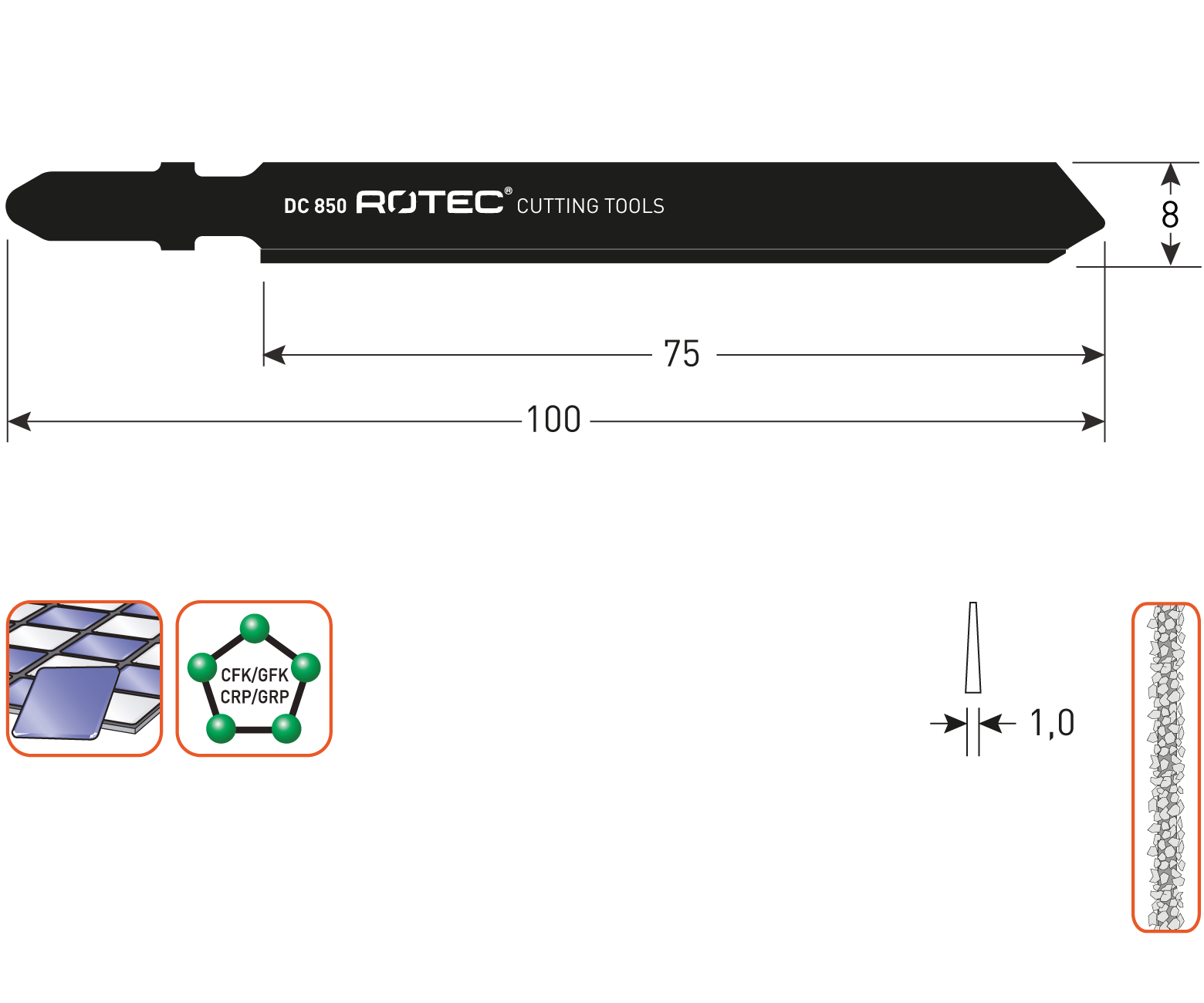 Decoupeerzaagblad DC850 / T130Riff set 3 stuks