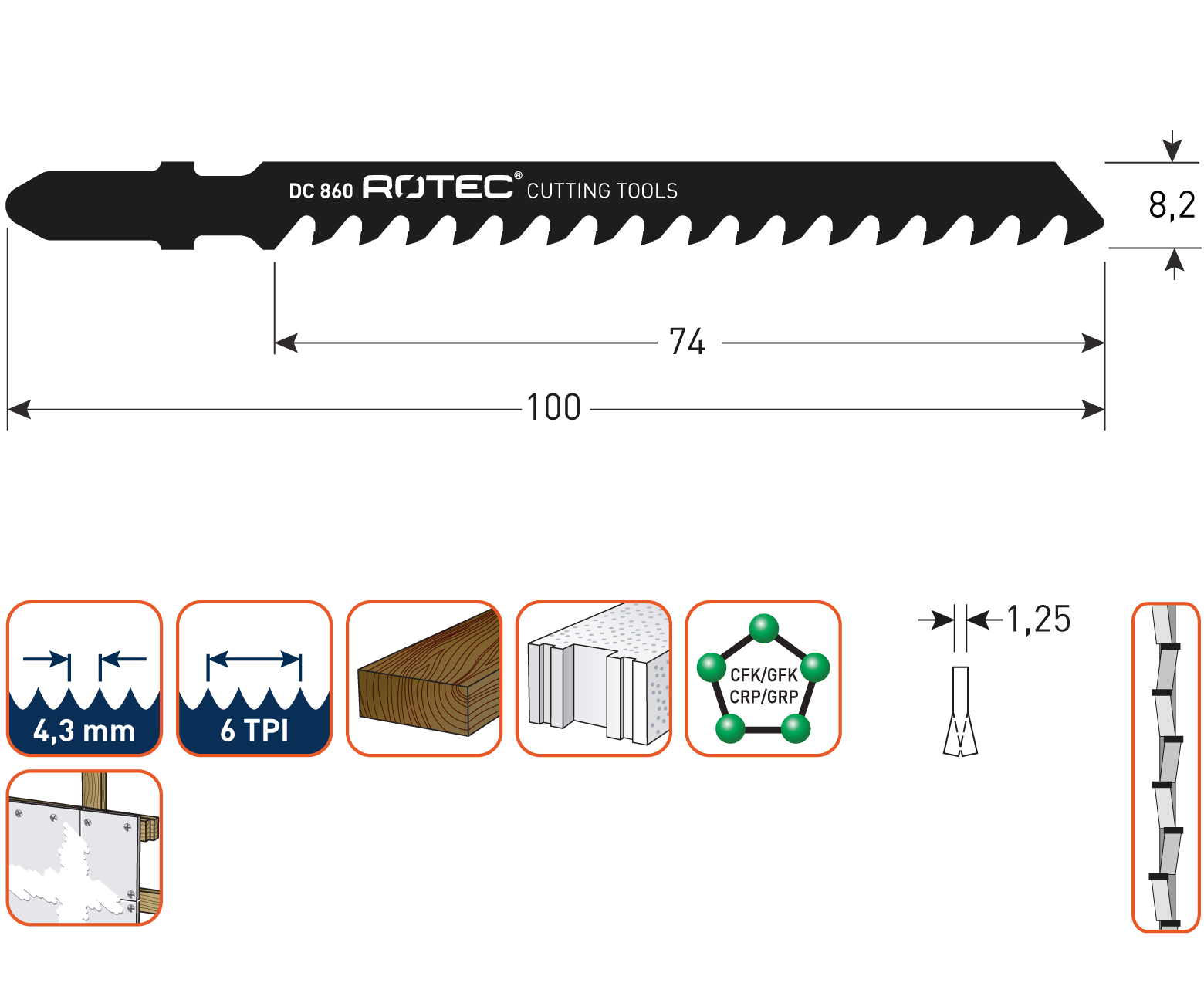 Decoupeerzaagblad DC860 / T141HM set 3 stuks