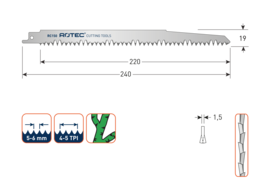 Reciprozaagblad RC150 / S1531L  set 5 stuks
