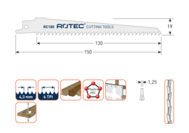 Reciprozaagblad RC180 / S644D  set 5 stuks