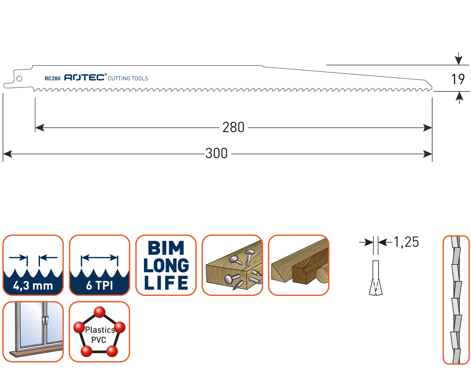Reciprozaagblad RC280 / S1411DF set 5 stuks