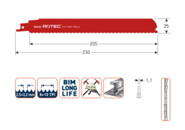 Reciprozaagblad RC430 / S1126CHF  set 5 stuks