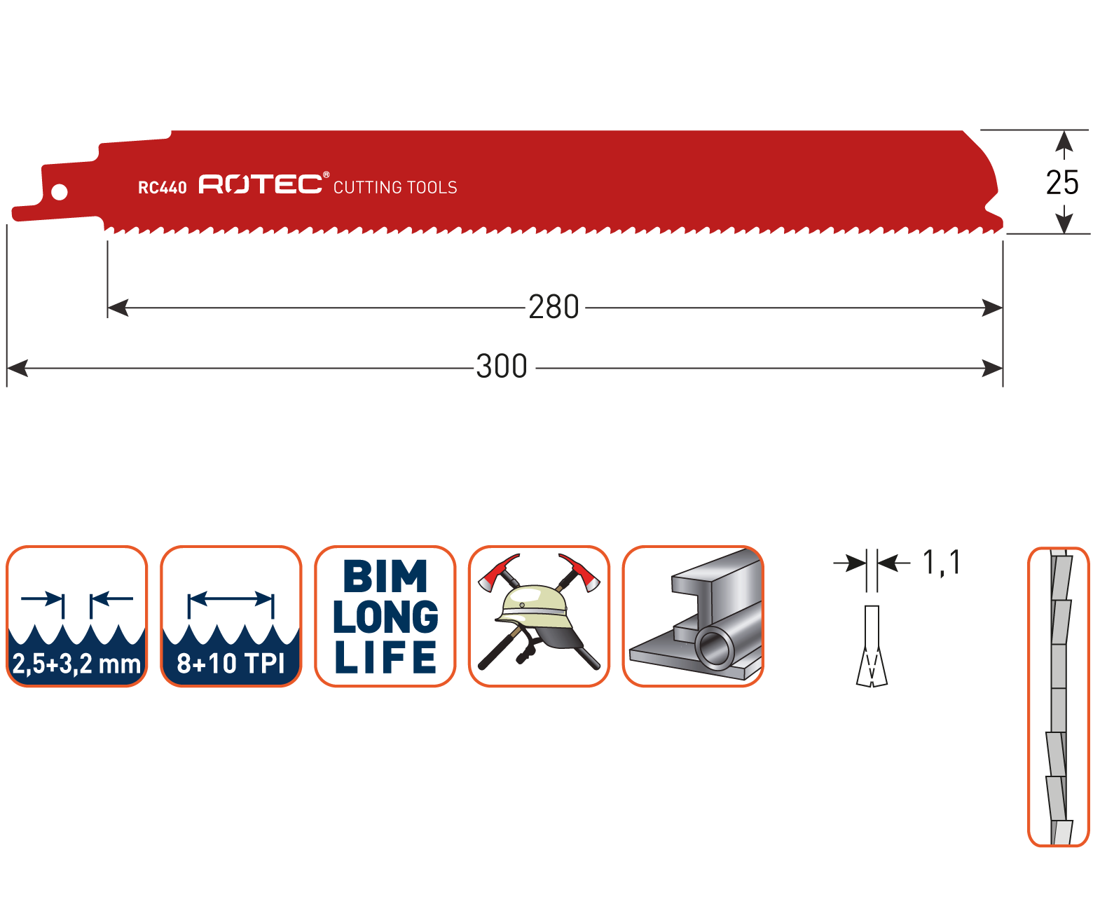 Reciprozaagblad RC440 / S1226CHF  set 5 stuks