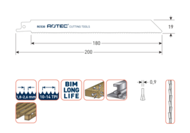 Reciprozaagblad RC530  set 5 stuks