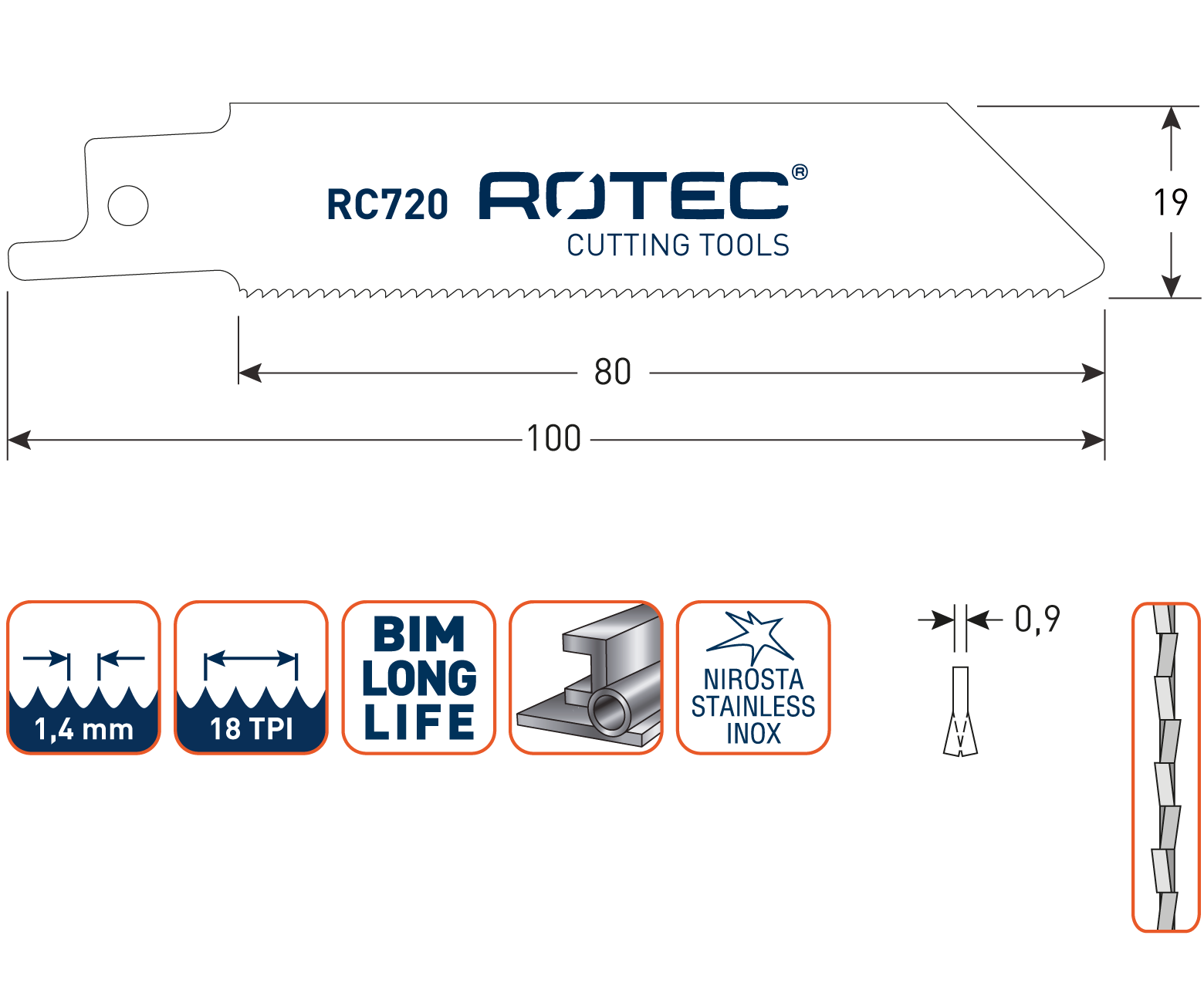 Reciprozaagblad RC720 / S522EF  set 5 stuks