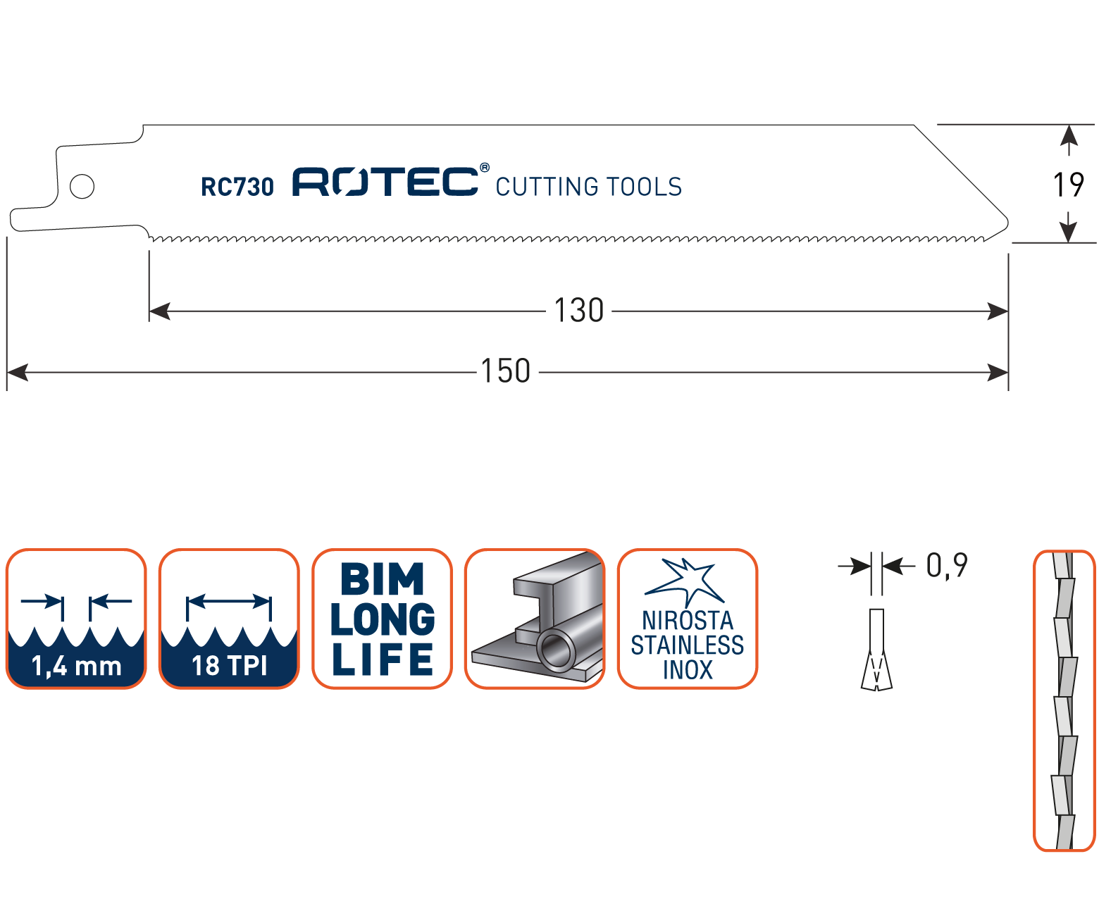 Reciprozaagblad RC730 / S922EF set 5 stuks
