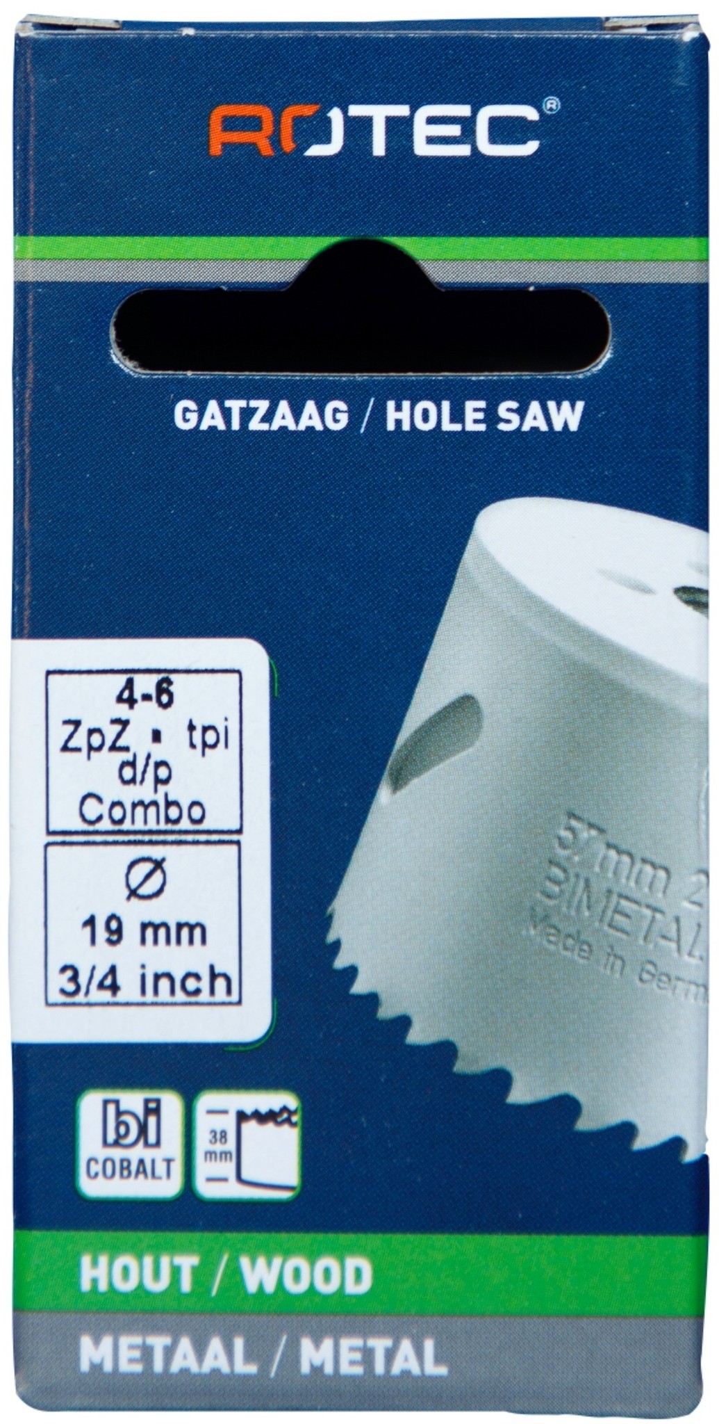 Gatzaag Bi-metaal CO8 Ø 19 mm