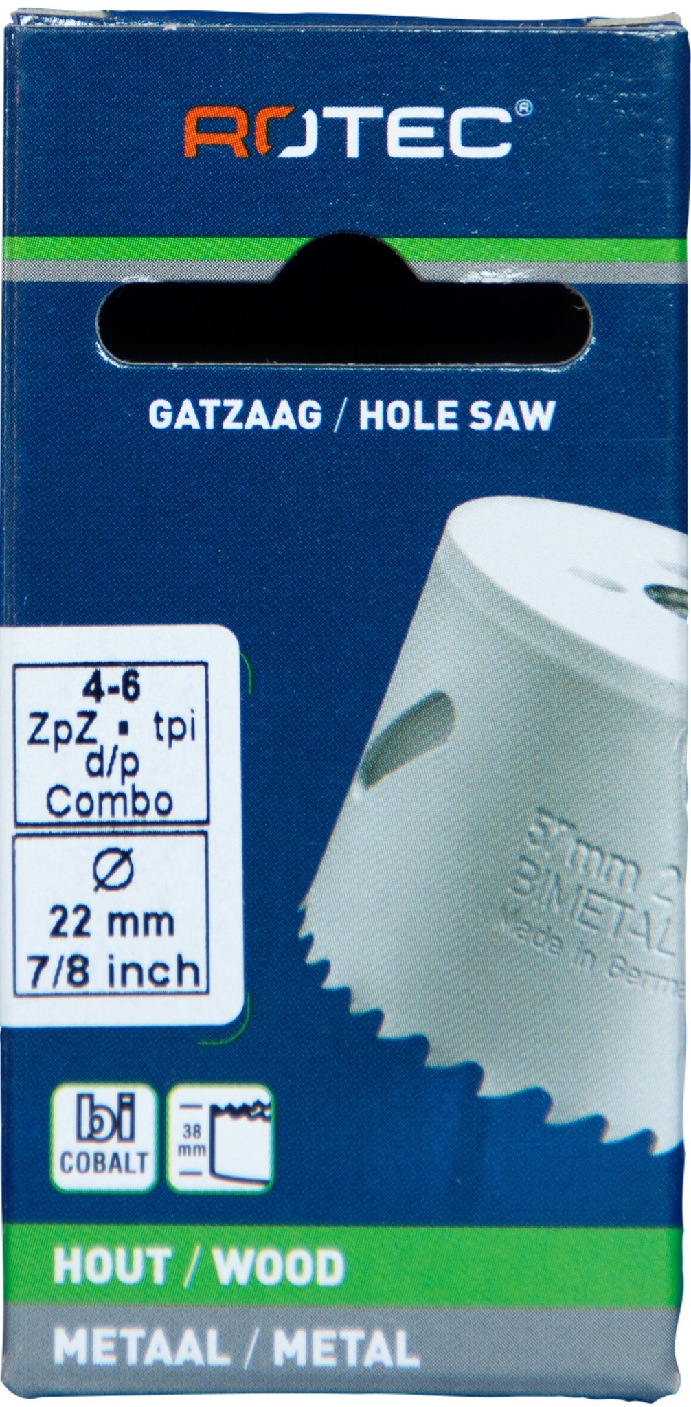 Gatzaag Bi-metaal CO8 Ø 22 mm