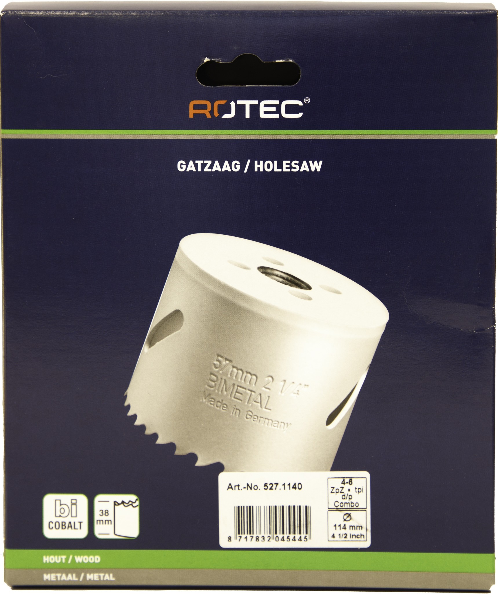 Gatzaag Bi-metaal CO8 Ø 114 mm