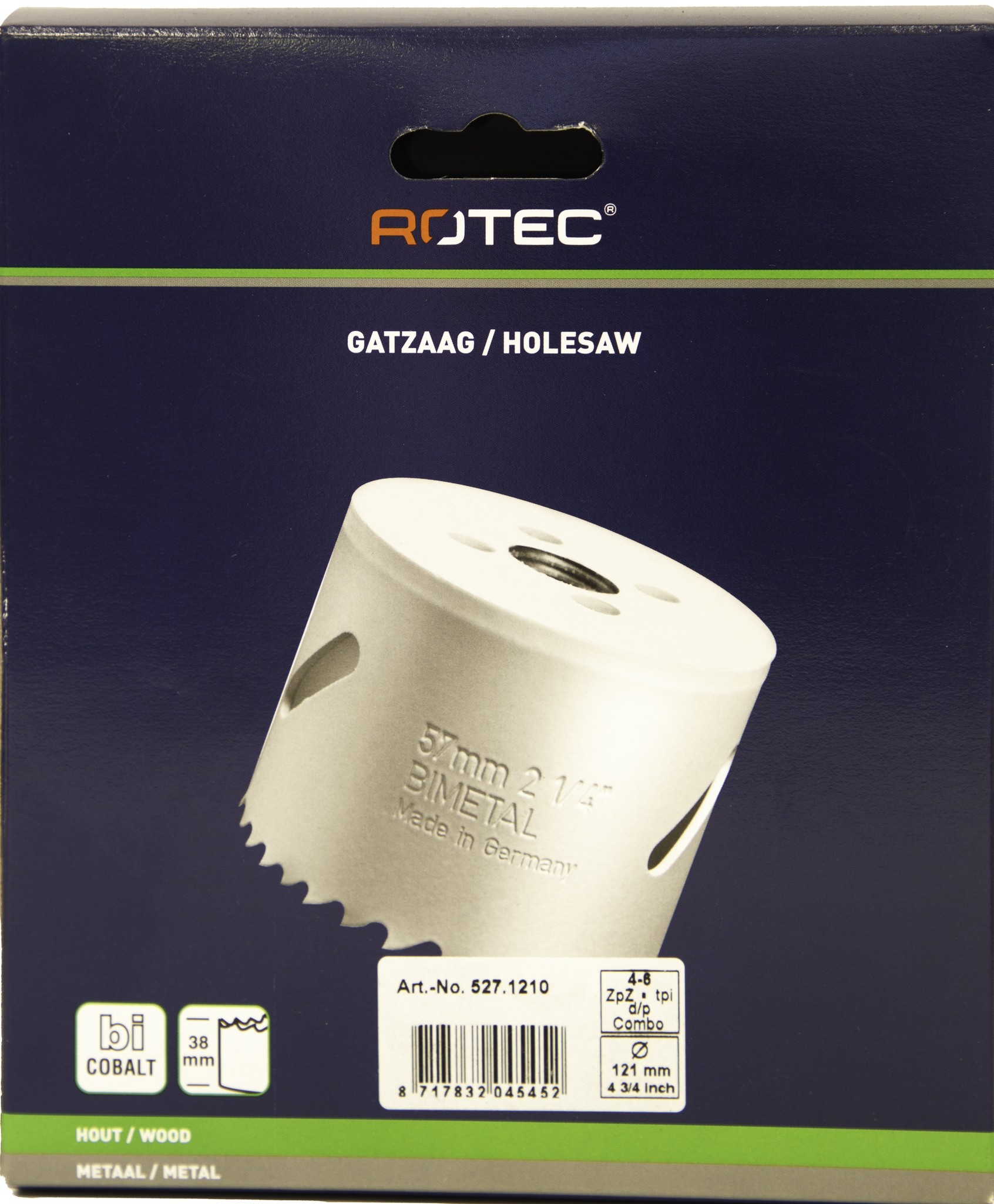 Gatzaag Bi-metaal CO8 Ø 121 mm