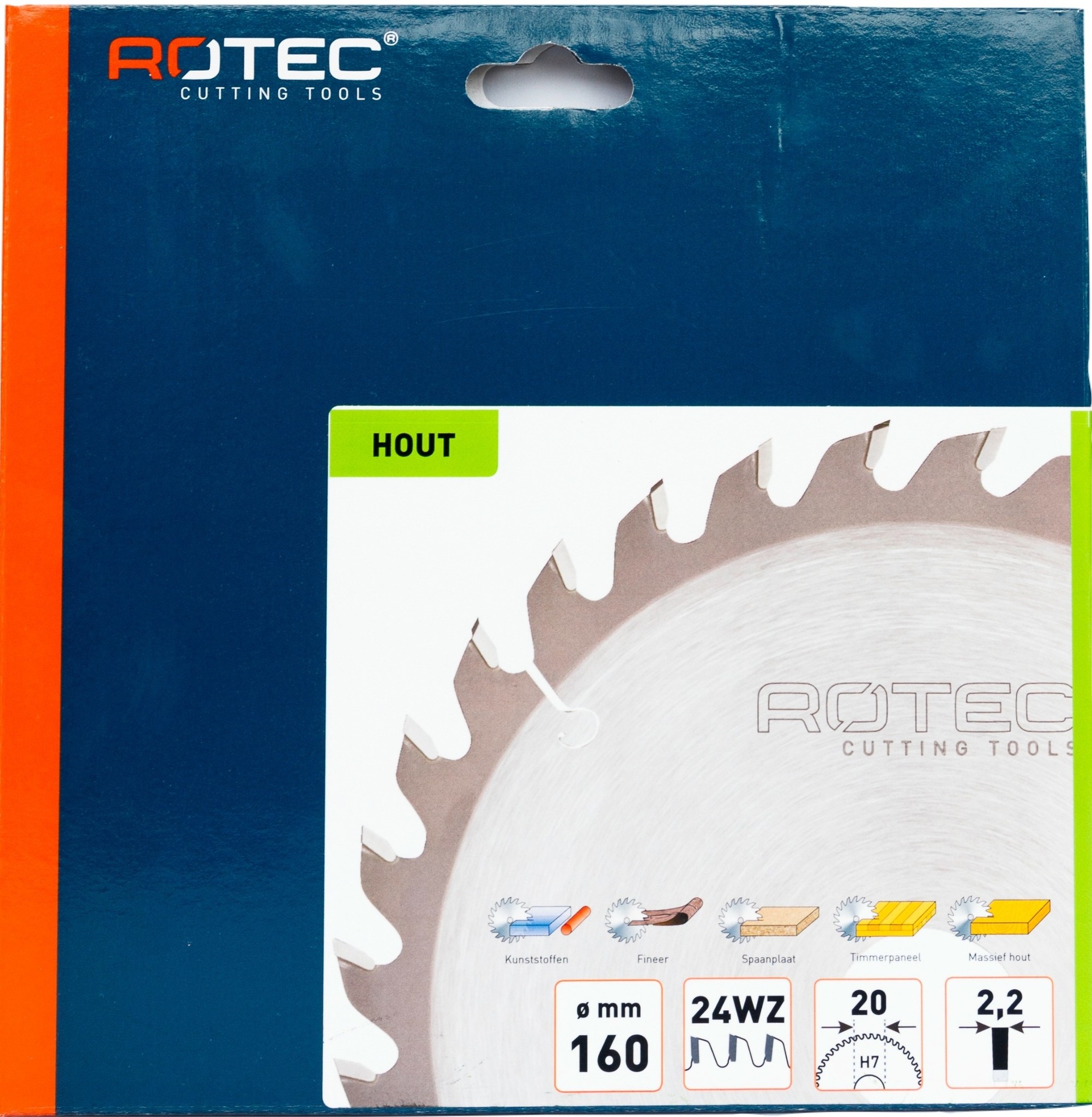 Rotec HM Zaagblad voor handmachine Ø160x20 Z24 WZ