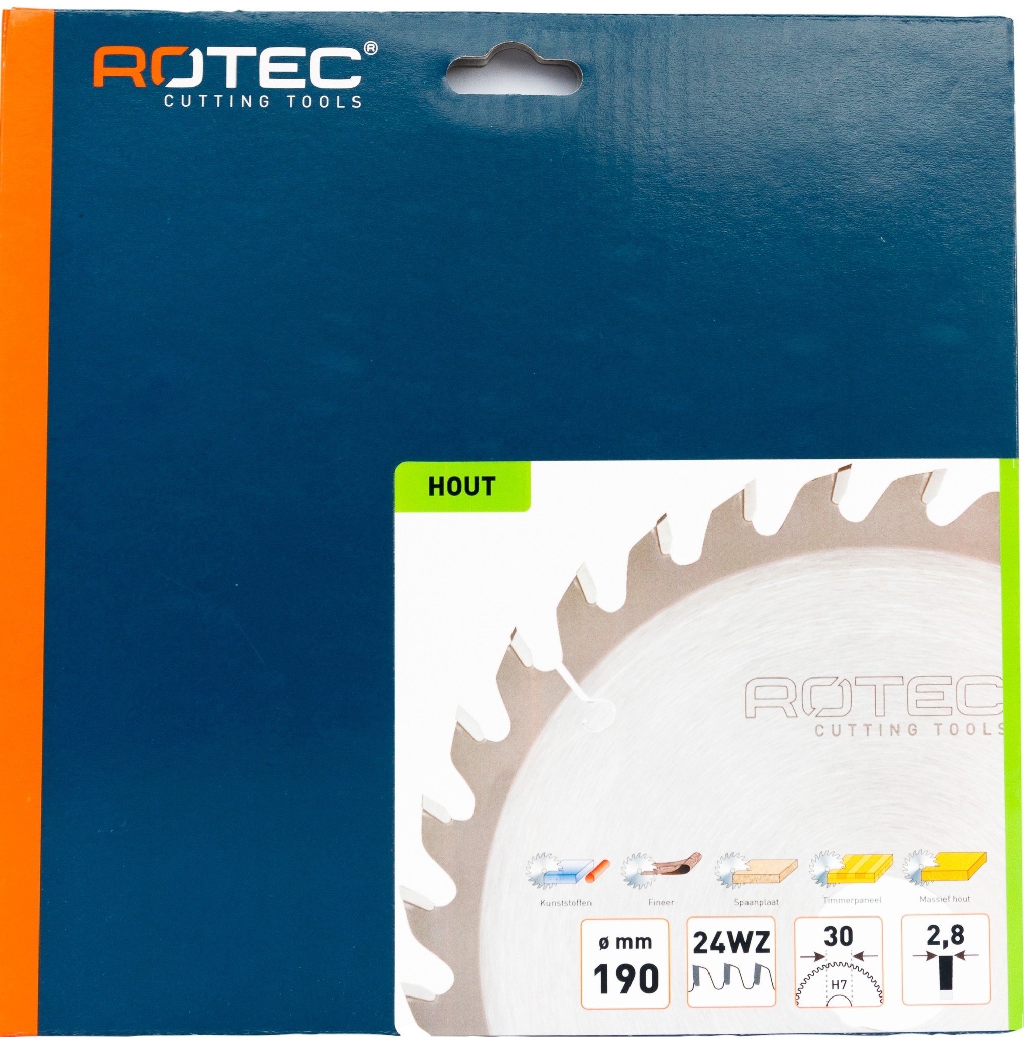 Rotec HM Zaagblad voor handmachine Ø190x30 Z24 WZ