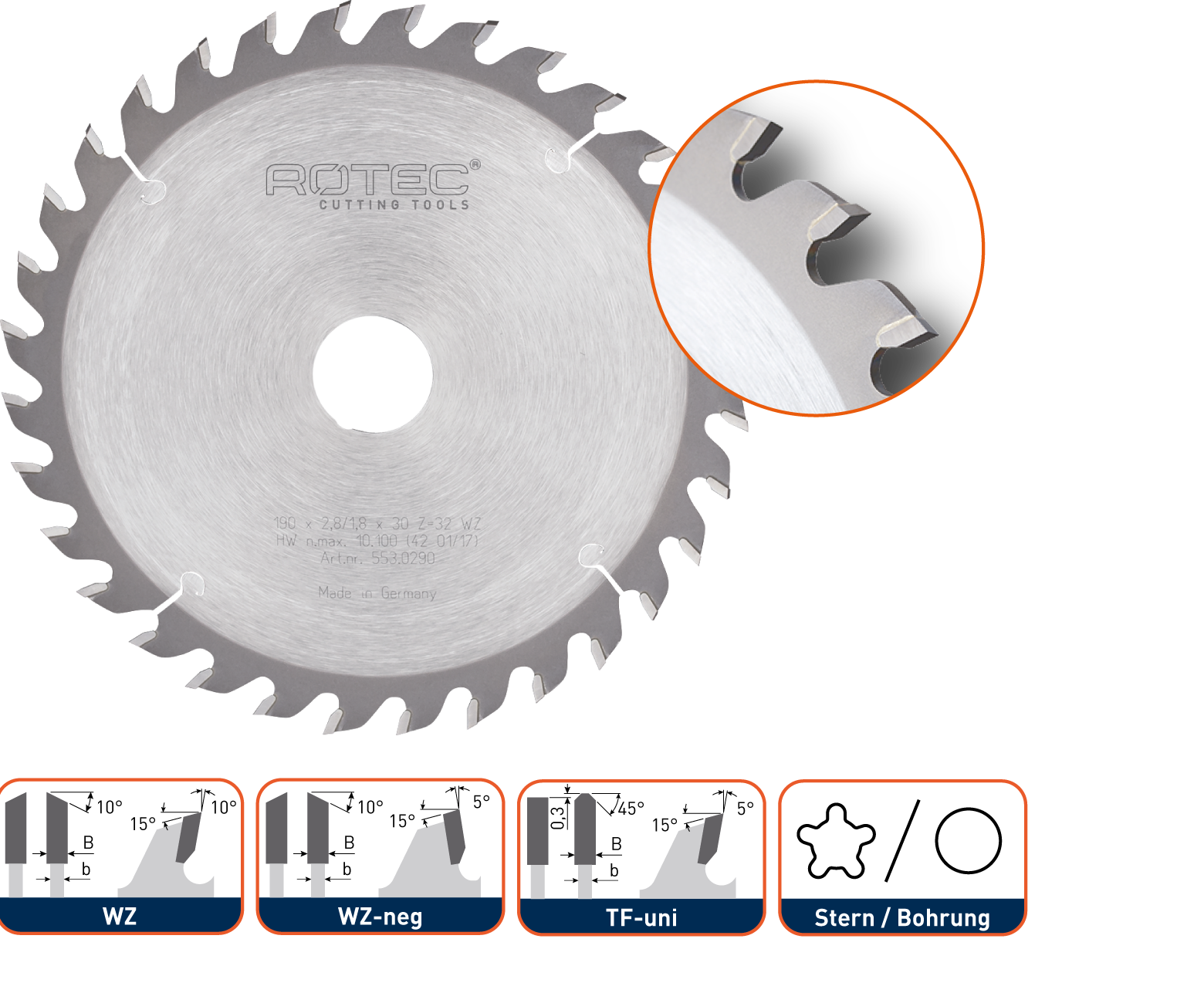 Rotec HM Zaagblad voor handmachine Ø210x30 Z36 WZ