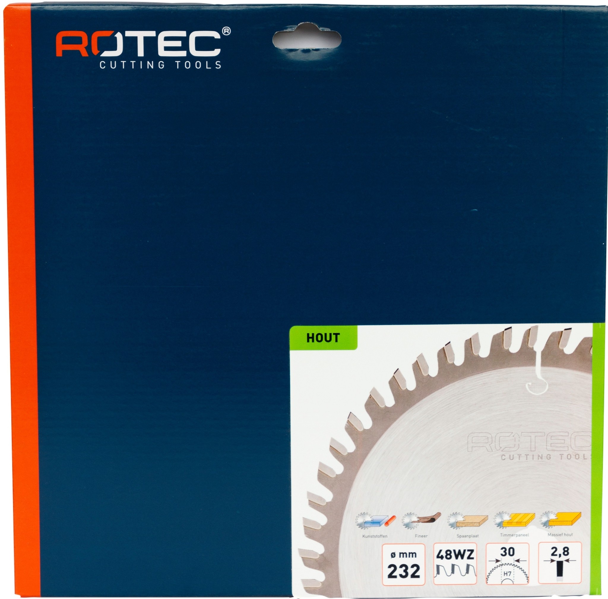 Rotec HM Zaagblad voor handmachine Ø232x30 Z48 WZ