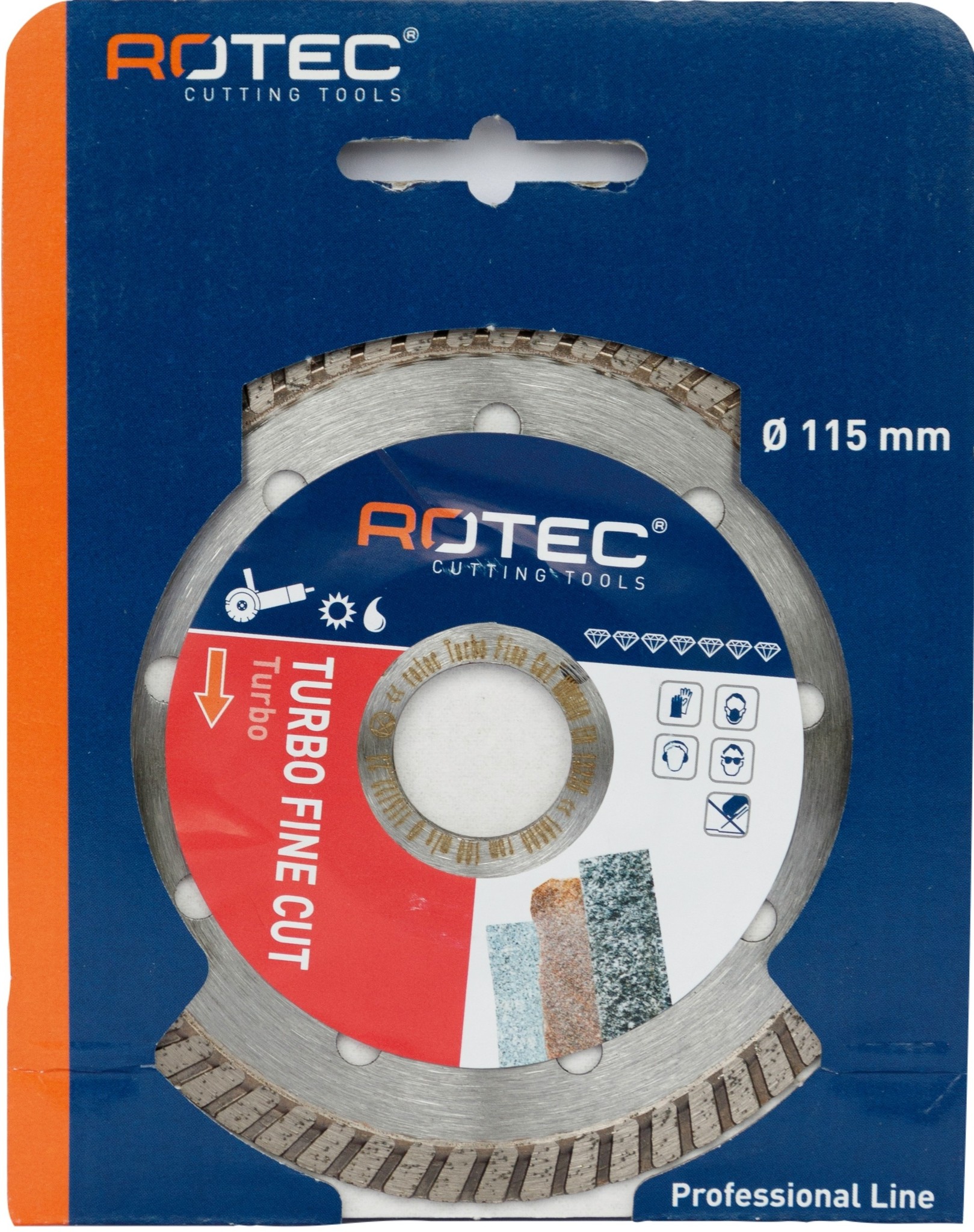 Rotec Diamant zaagblad turbo Fine cut  ø115xø22,2