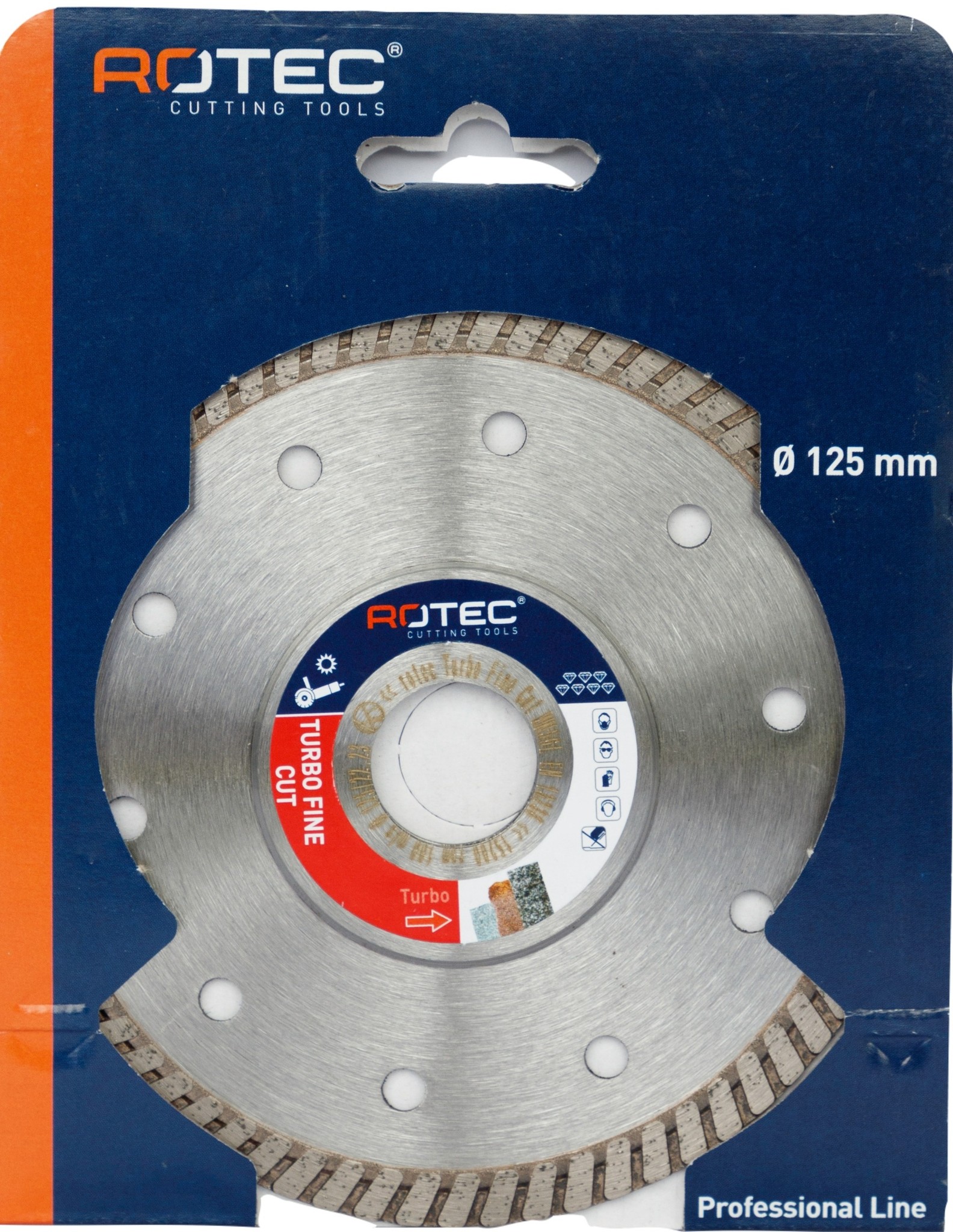 Rotec Diamant zaagblad turbo Fine cut  ø125xø22,2