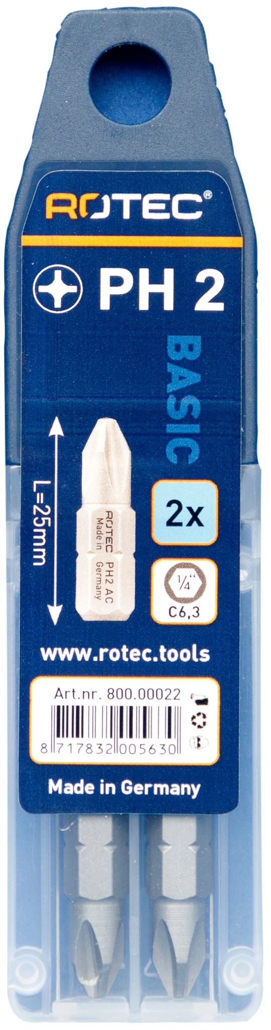 Rotec PRO Bit PH2 (Philips) L 25mm 2 stuks