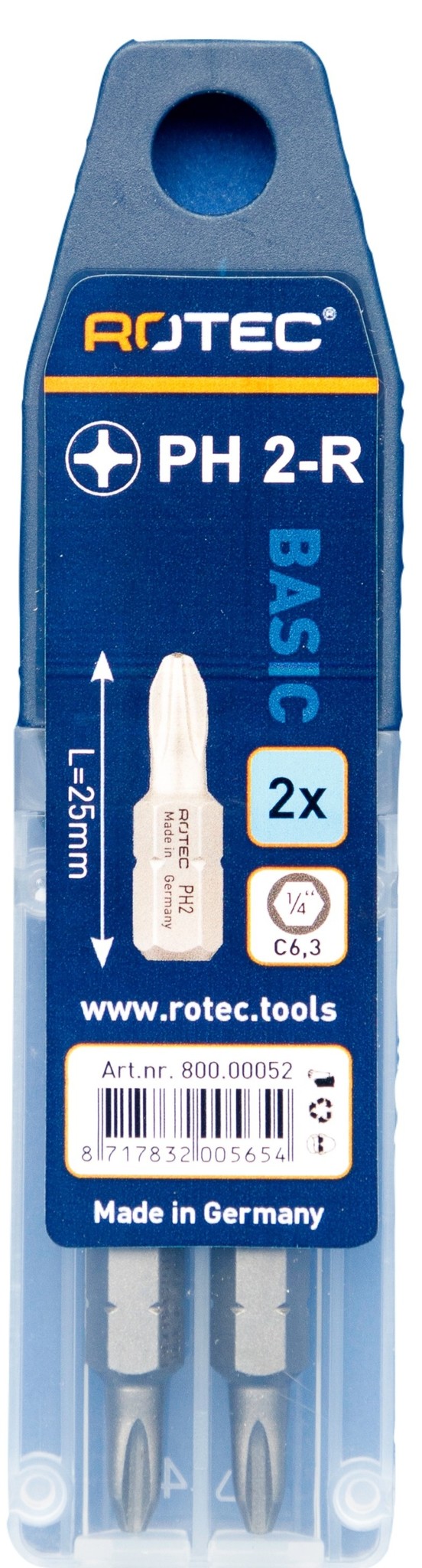 Rotec PRO Bit PH2R (Philips) L 25mm 2 stuks