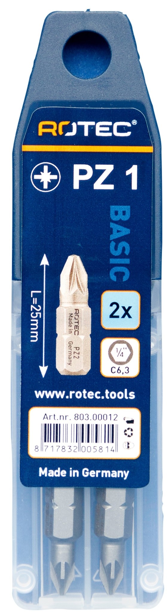 Rotec PRO Bit PZ1 (Pozi) L 25mm 2 stuks