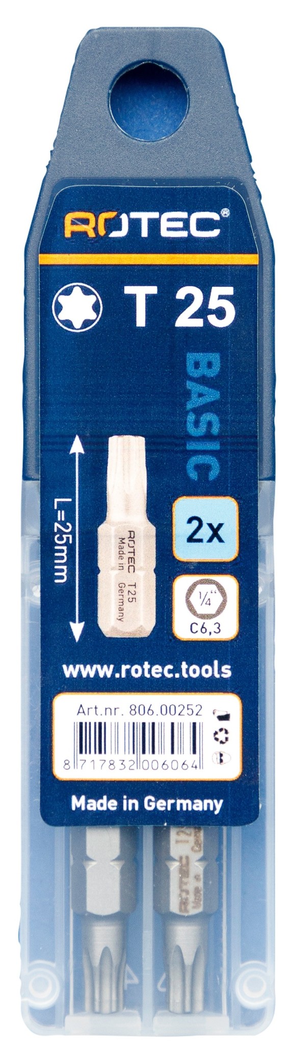 Rotec PRO Bit T25 (Torx) L 25mm 2 stuks