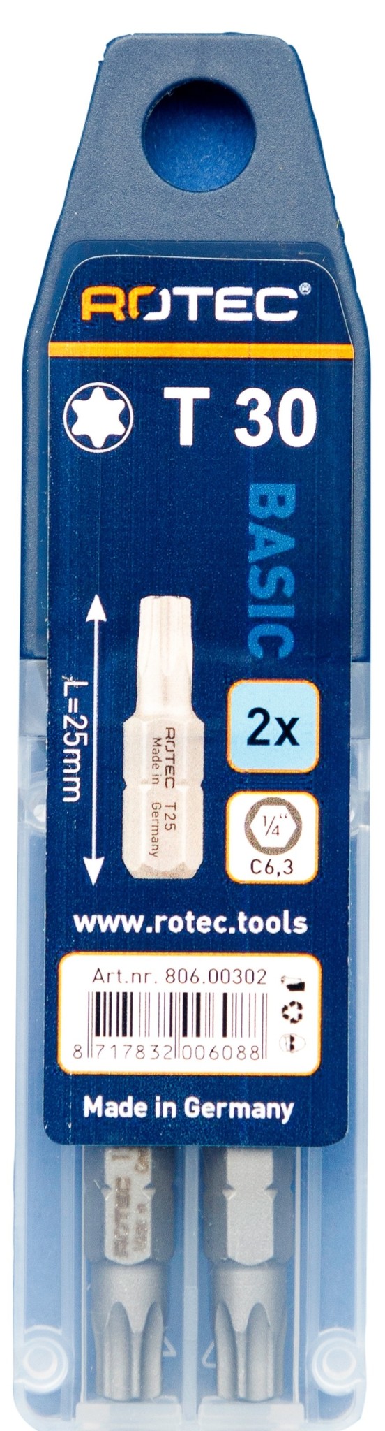 Rotec PRO Bit T30 (Torx) L 25mm 2 stuks