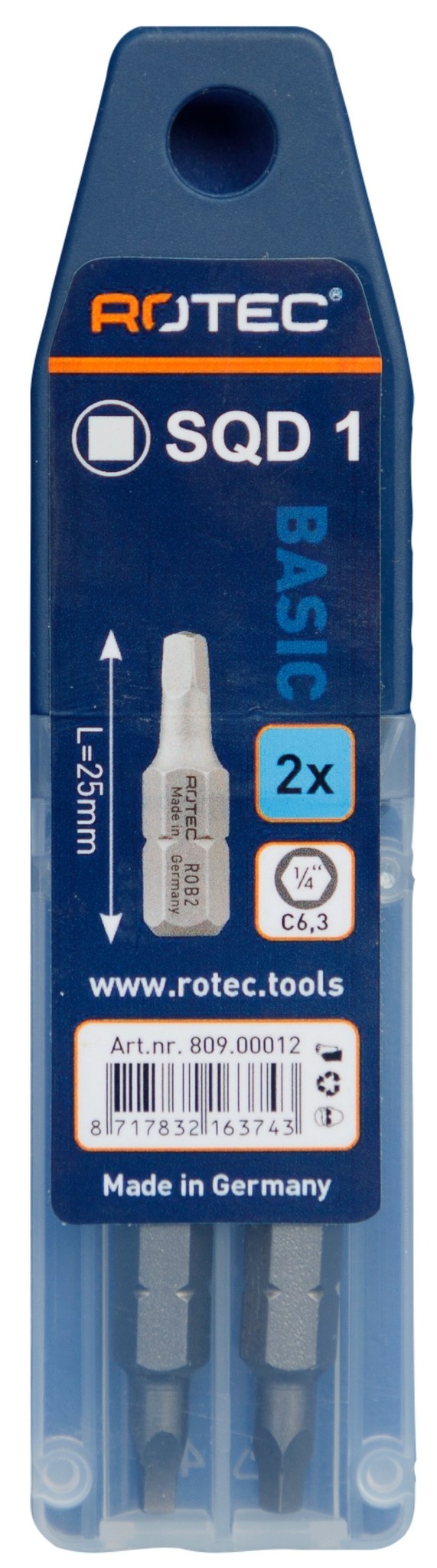 PRO Bit SQD-1 25 mm (vierkant robertson) 2 stuks