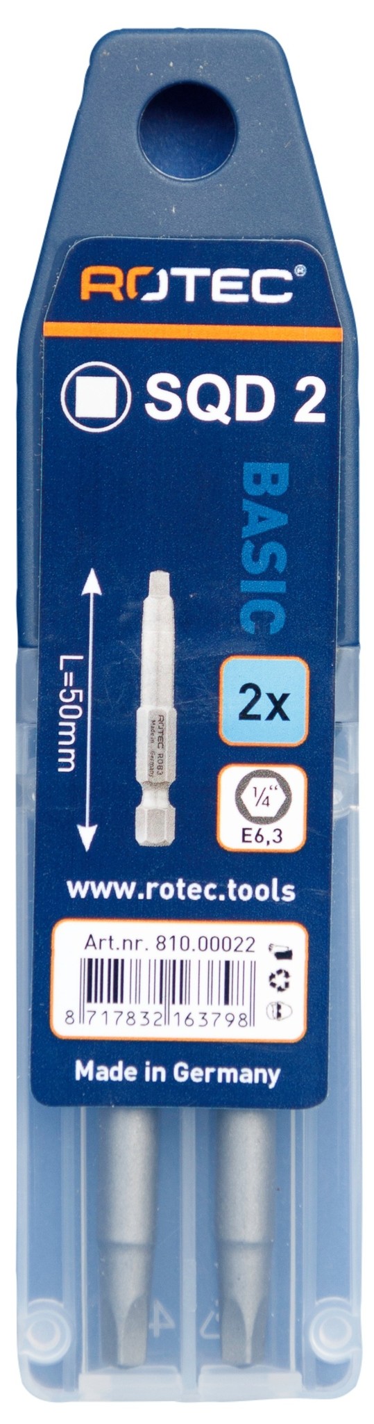 PRO Krachtbit SQD-2   50 mm (vierkant robertson) 2 stuks