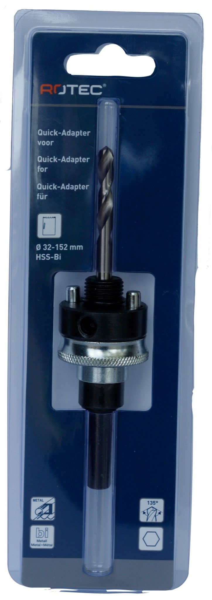 Rotec Quick-Lock adapter 6-knt. 9 voor gatzagen ø32-210