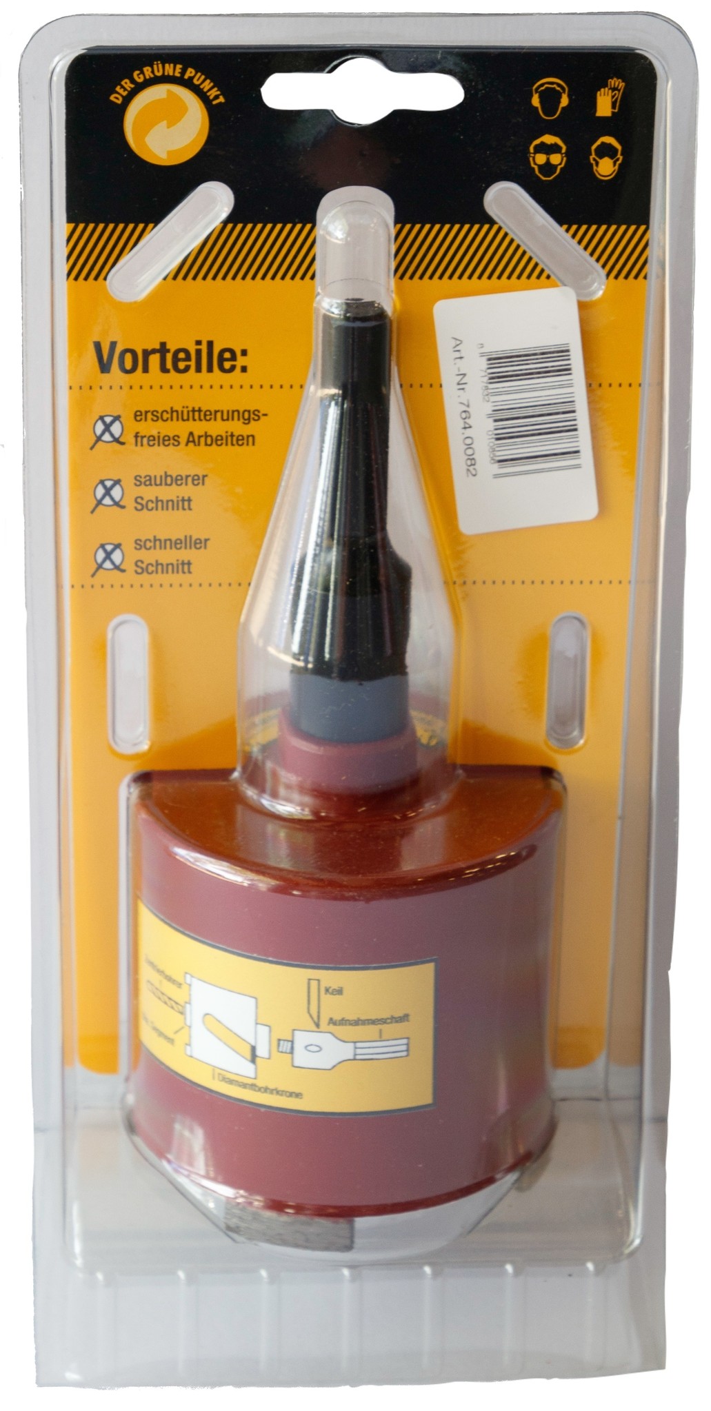 Dozenboor ECO 6-kant aansluiting  + centreer boor Ø 82