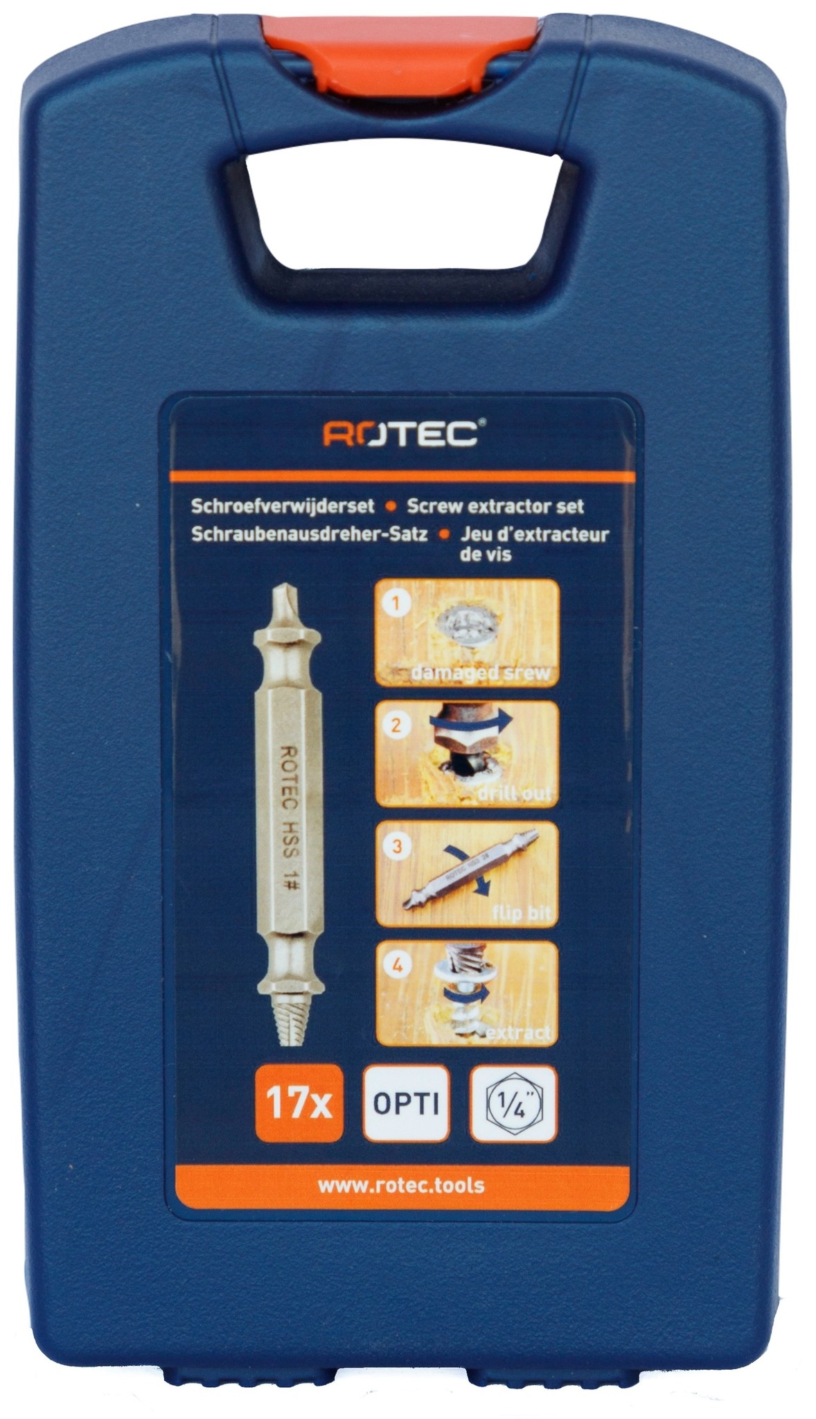 Rotec OPTI Schroefverwijderset 17-dlg