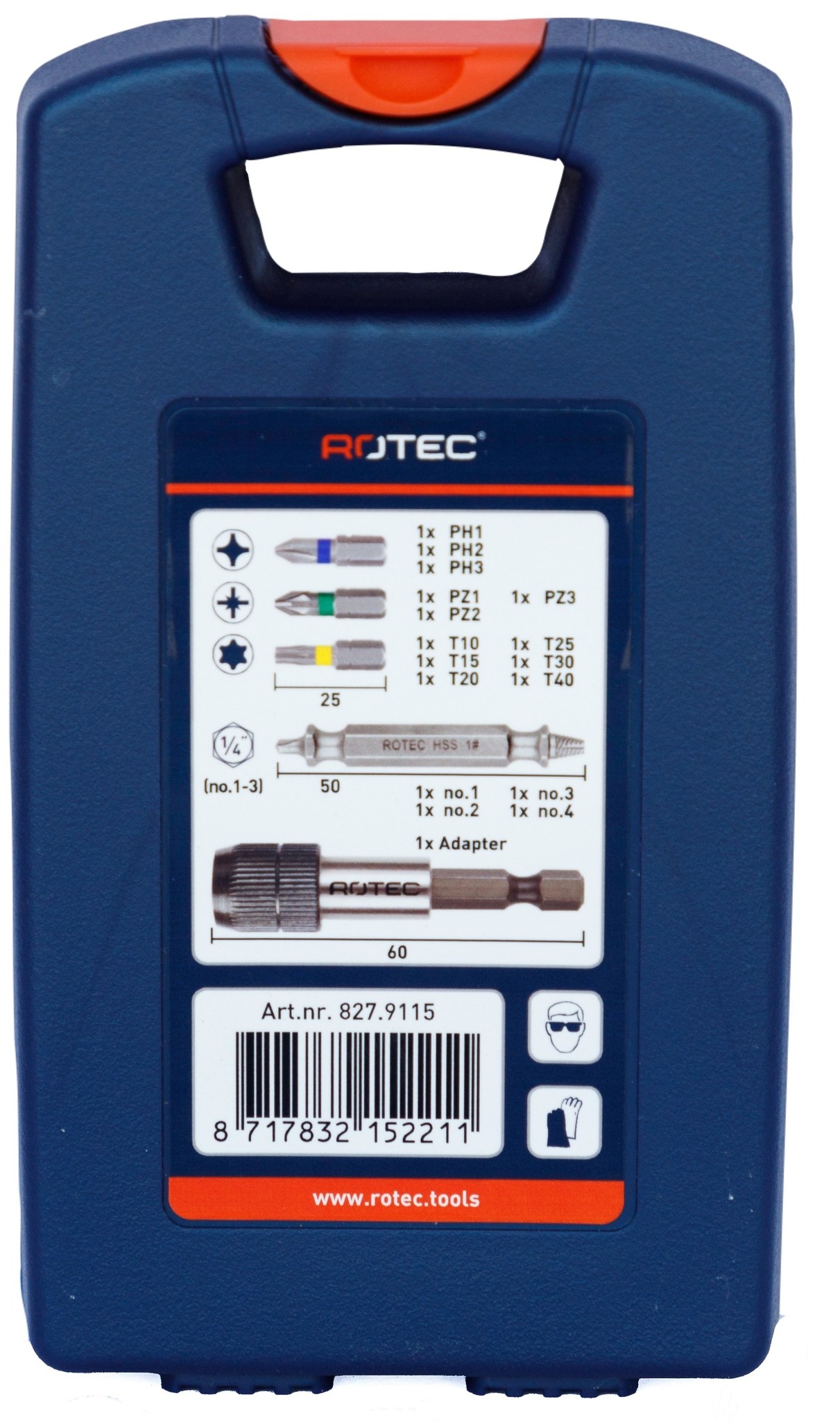 Rotec OPTI Schroefverwijderset 17-dlg