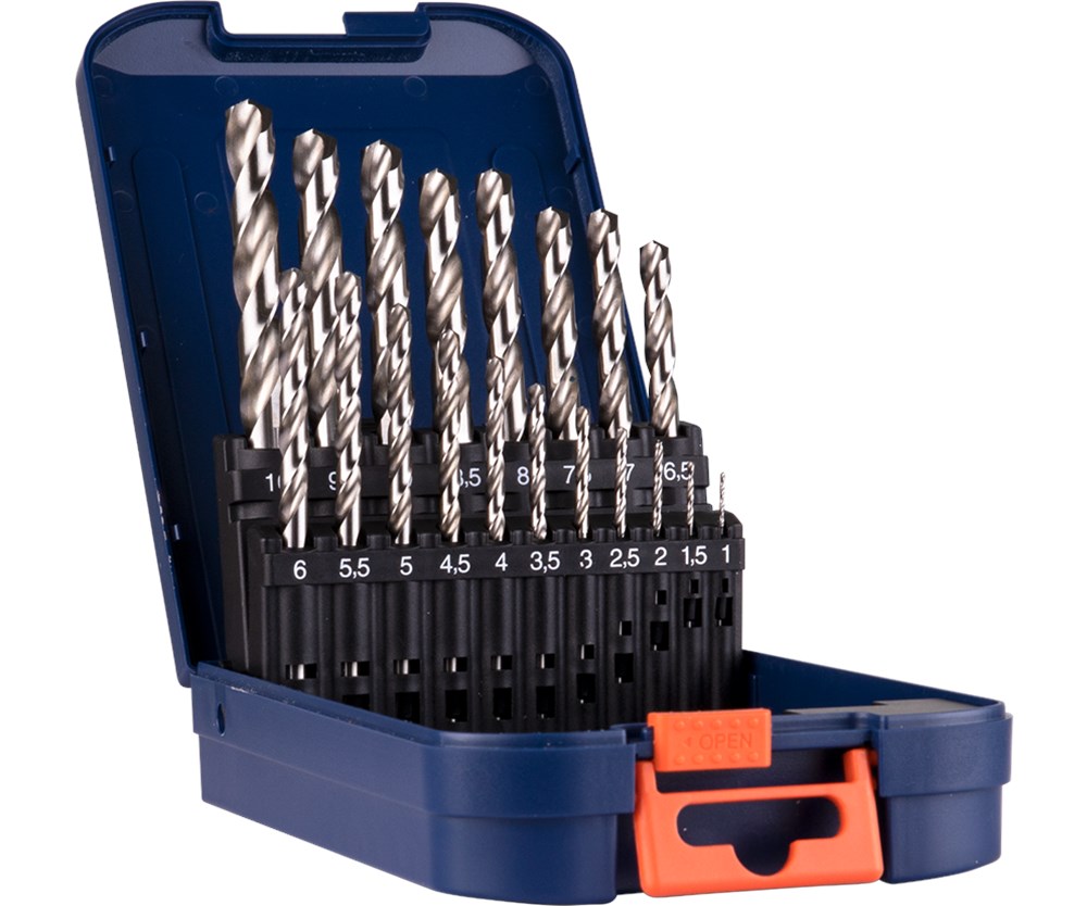 HSS-G Spiraalborenset Silverline Type 105 19-delig, ø1-10 mm