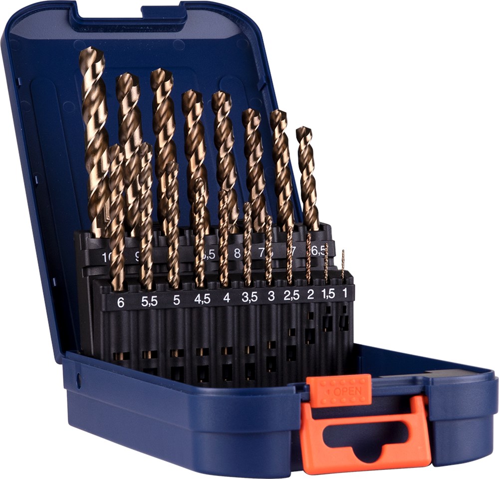 HSS-Co Spiraalborenset Silverline Type 111 19-delig, ø1-10 mm