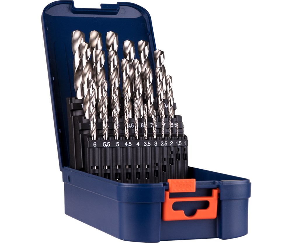 HSS-G Spiraalborenset Silverline Type 105 25-delig, ø1-13 mm