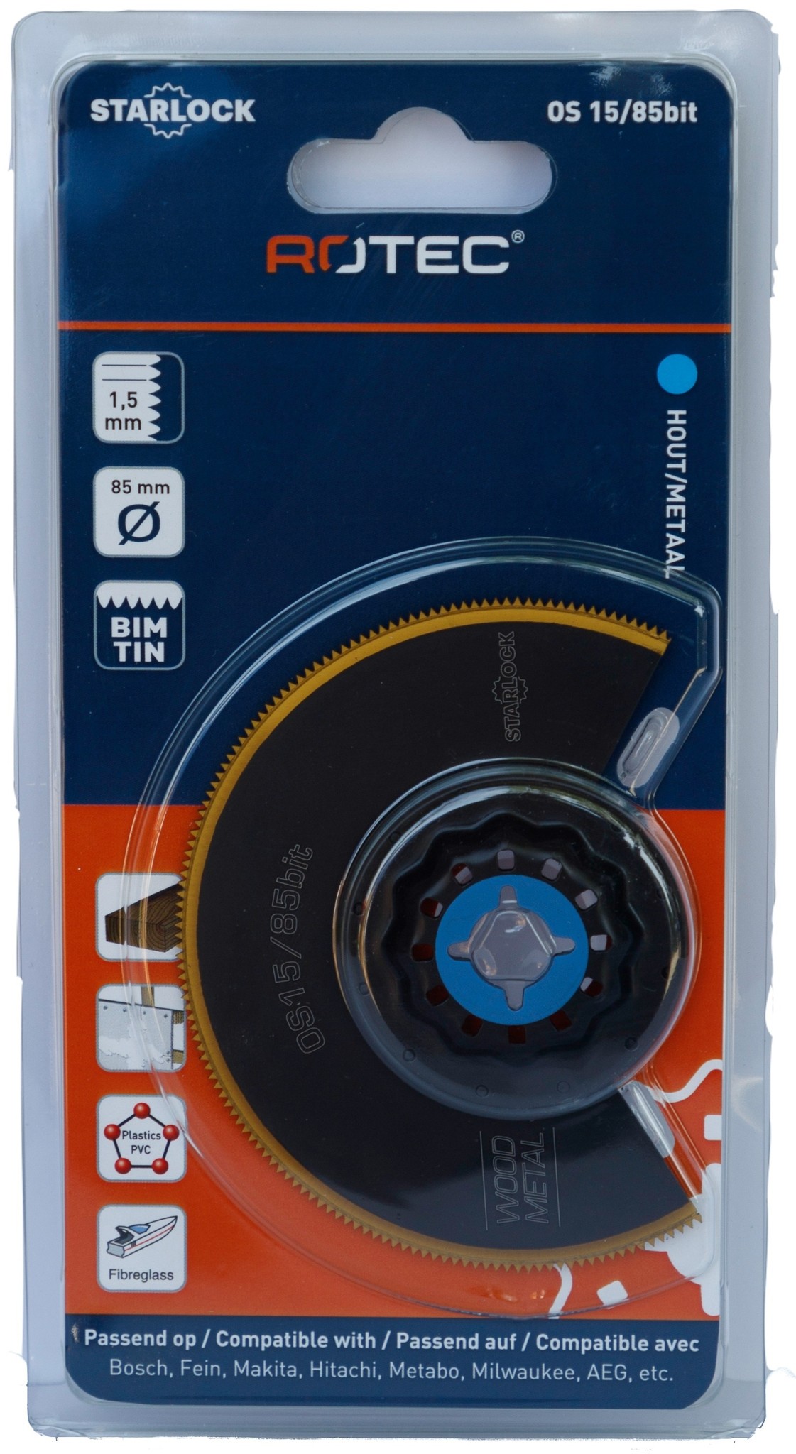 Multitool zaagblad Starlock OS15/85bit BIM-TiN  SL Ø85 mm