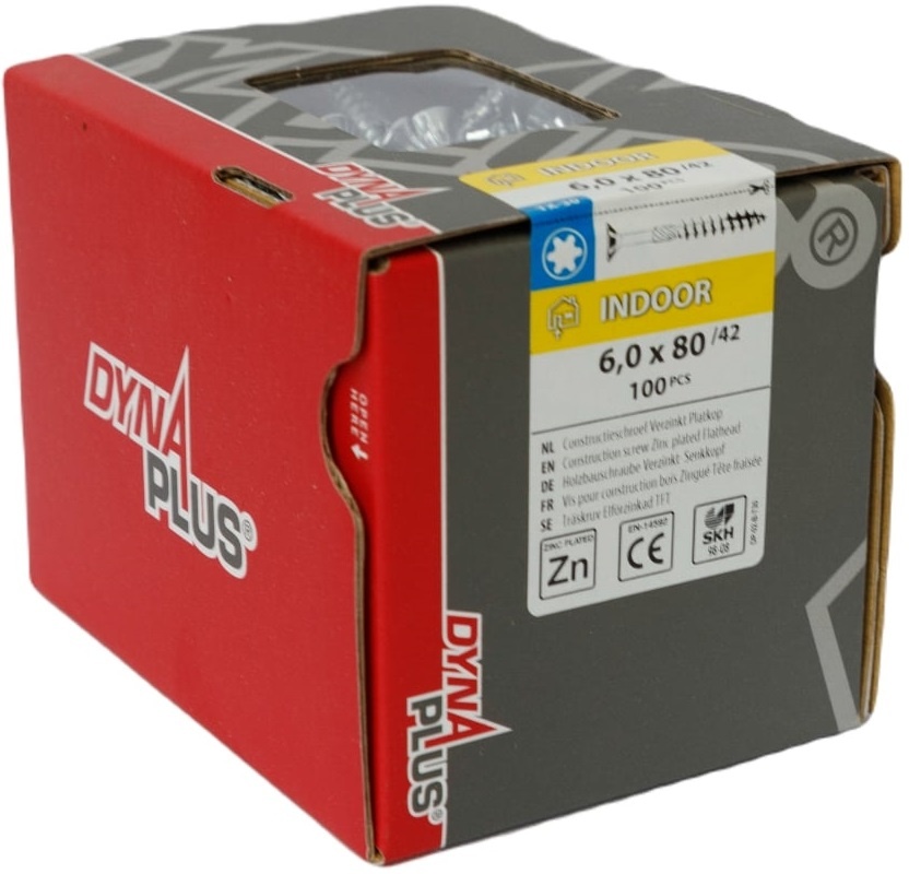 DYNAPLUS CONSTRUCTIESCHROEF VZ PK +SNIJPUNT TX-30 6.0X80/42   (100)