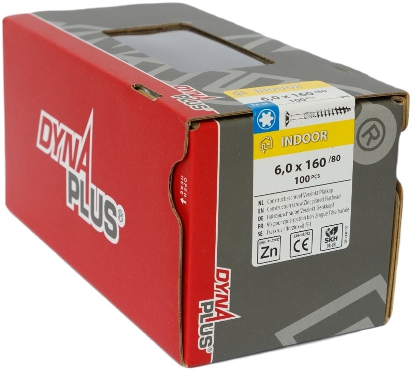 DYNAPLUS CONSTRUCTIESCHROEF VZ PK +SNIJPUNT TX-30 6.0X160/80   (100)