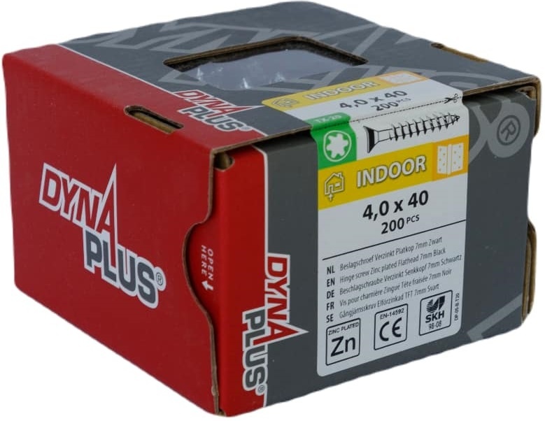 DYNAPLUS BESLAGSCHROEF VZ PK-7MM ZWARTE KOP TX-20 4.0X40   (200)