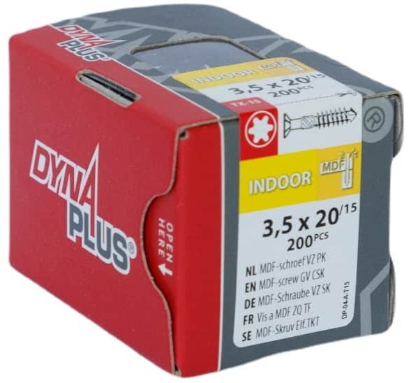 DYNAPLUS MDF-SCHROEF VZ PK-75Â° TX-15 3.5X20/15   (200)
