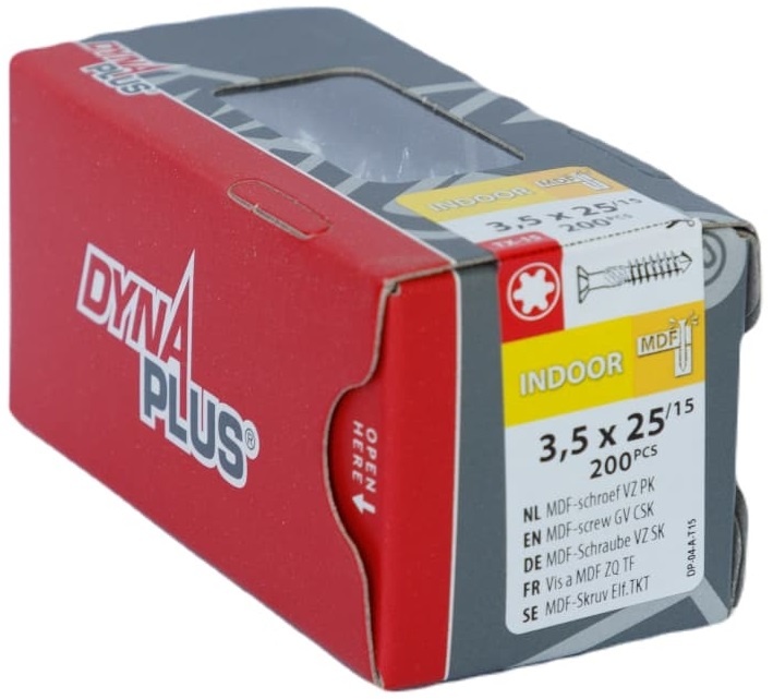 DYNAPLUS MDF-SCHROEF VZ PK-75° TX-15 3.5X25/15 (200)