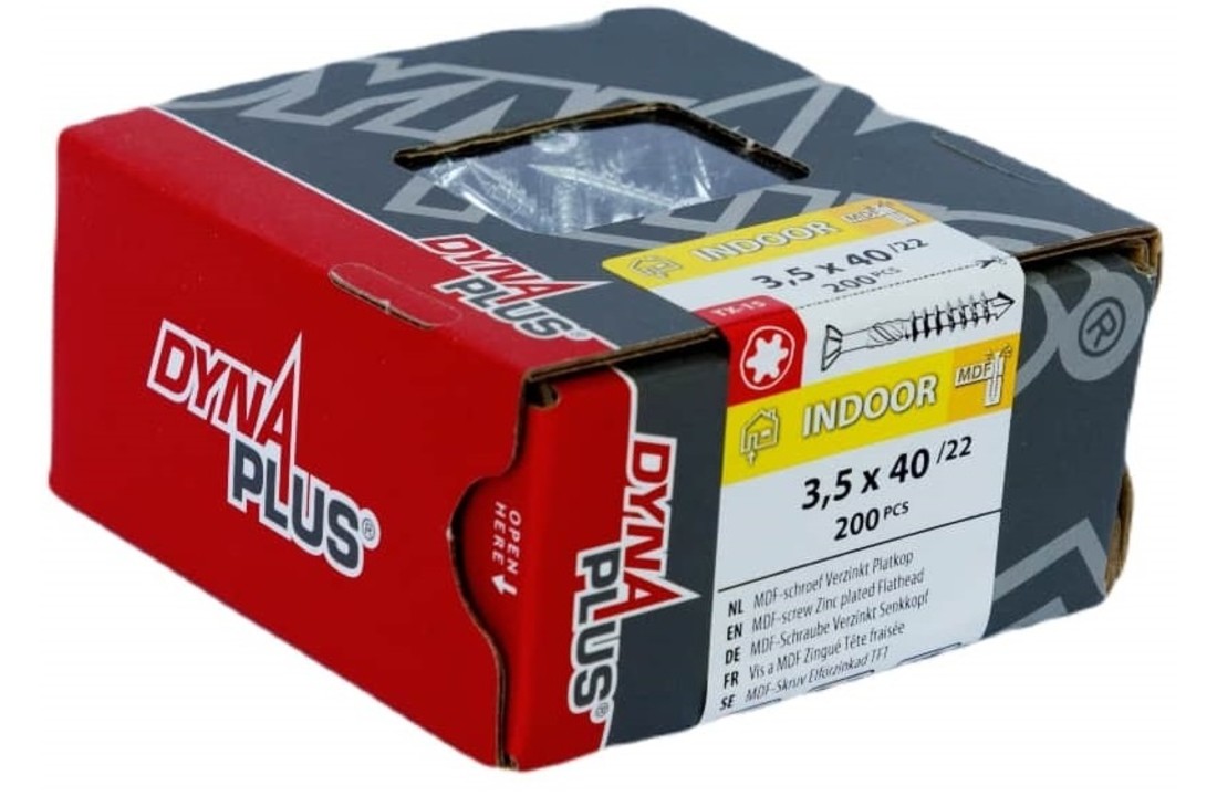 DYNAPLUS MDF-SCHROEF VZ PK-75° TX-15 3.5X40/22 (200)