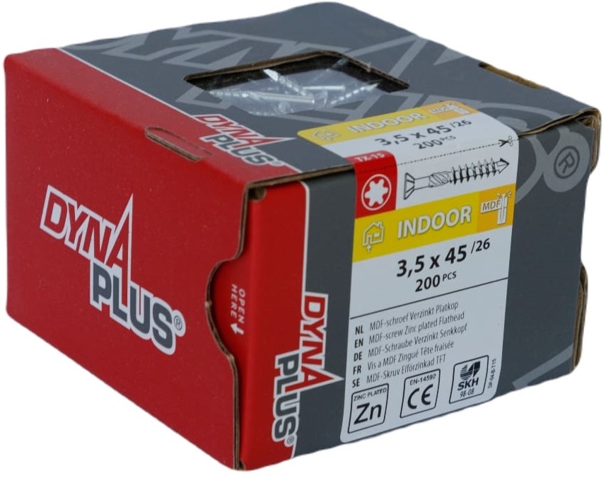 DYNAPLUS MDF-SCHROEF VZ PK-75° TX-15 3.5X45/26   (200)