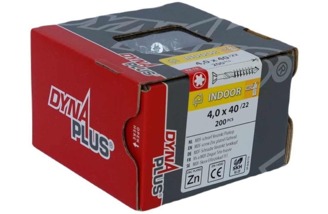 DYNAPLUS MDF-SCHROEF VZ PK-75Â° TX-15 4.0X40/22   (200)