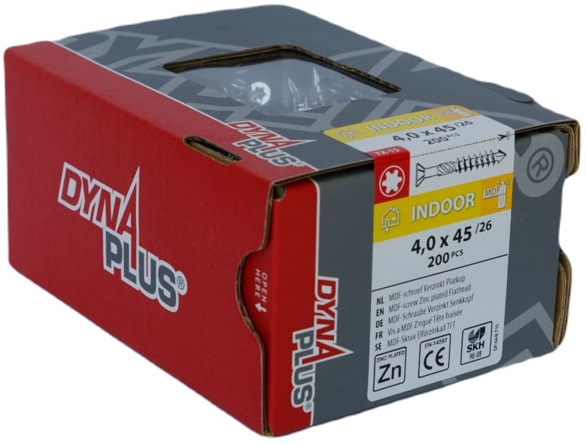 DYNAPLUS MDF-SCHROEF VZ PK-75° TX-15 4.0X45/26 (200)