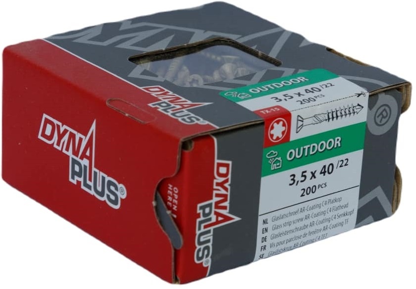 DYNAPLUS GLASLATSCHROEF AR-BRONZE PK-75° TX-15 3.5X40/22   (200)