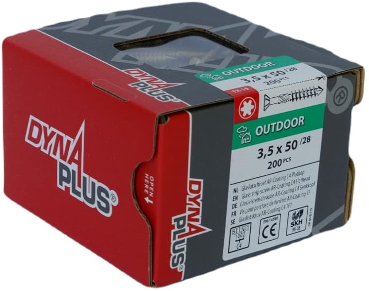 DYNAPLUS GLASLATSCHROEF AR-BRONZE PK-75° TX-15 3.5X50/28   (200)