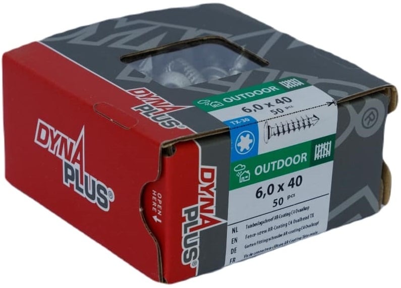 DYNAPLUS TUINBESLAGSCHROEF AR-SILVER OVK TX-30 6.0X40   (50)
