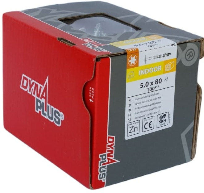 DYNAPLUS TELLERKOPSCHROEF VZ TK TX-25 5.0X80/42   (100)