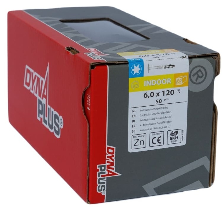 DYNAPLUS TELLERKOPSCHROEF VZ TK TX-30 6.0X120/70 (50)